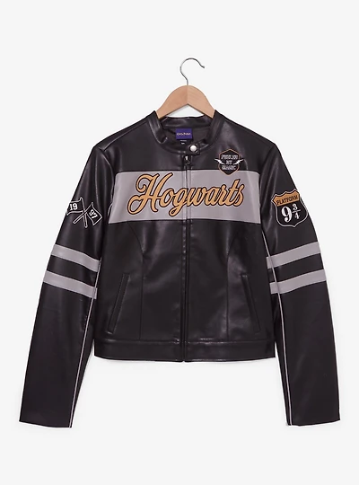 Harry Potter Hogwarts Moto Women's Faux Leather Jacket - BoxLunch Exclusive