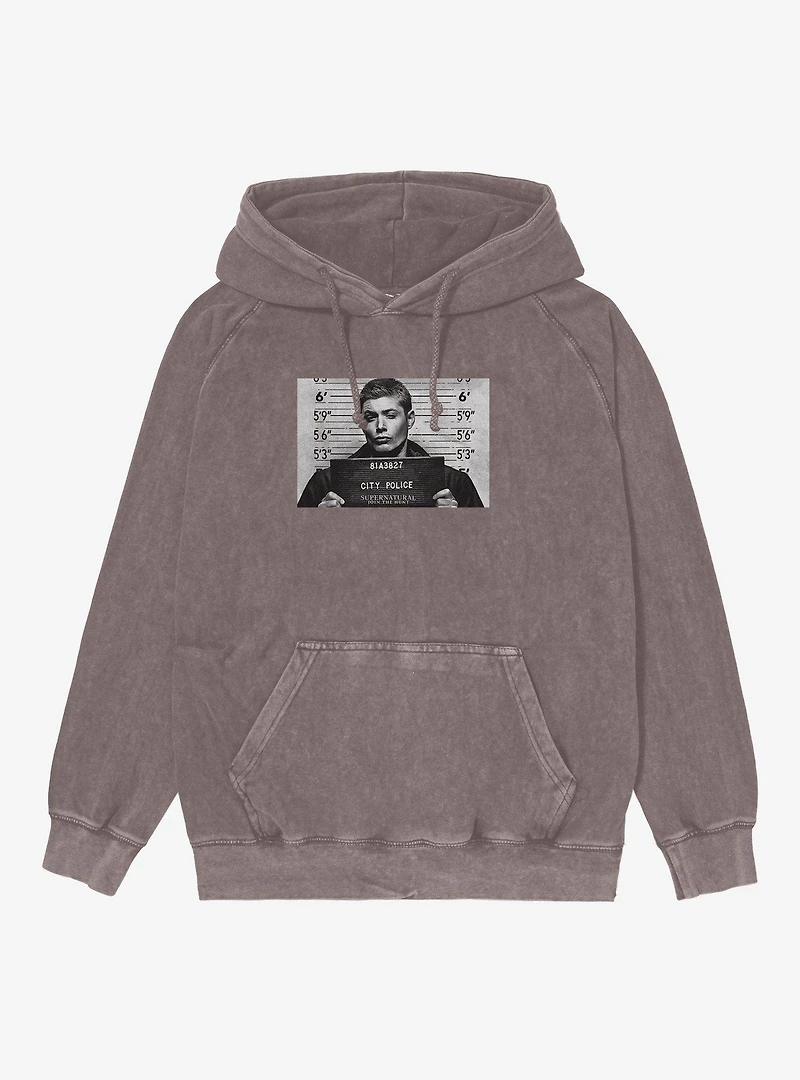 Supernatural Dean Winchester Mug Shot Mineral Wash Hoodie