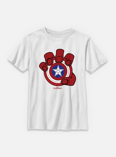 Marvel Captain America: Brave New World Red Hand And Shield Youth T-Shirt