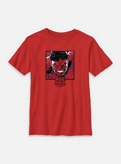 Marvel Captain America: Brave New World Red Hulk Squared Youth T-Shirt