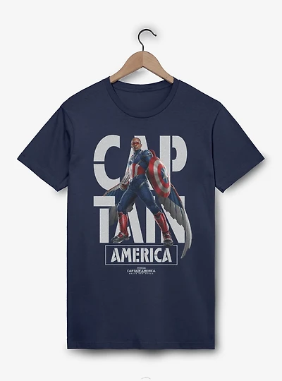 Marvel Captain America: Brave New World Cap Name T-Shirt