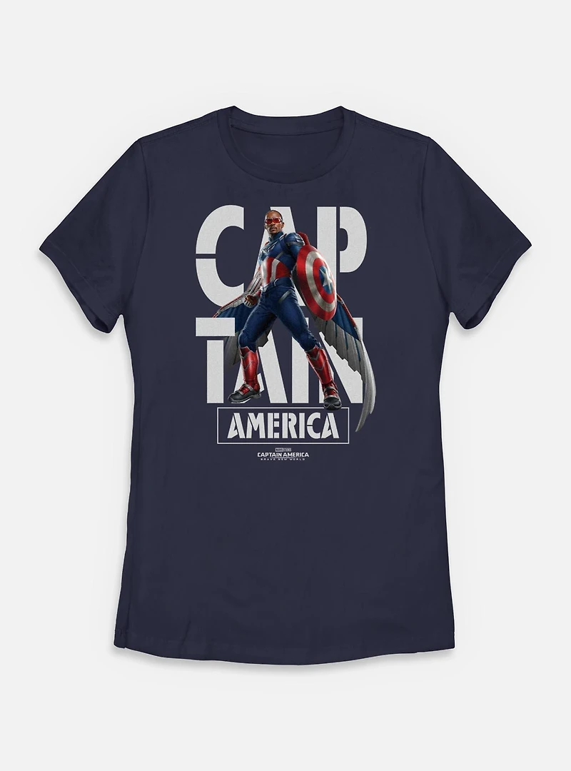 Marvel Captain America: Brave New World Cap Name Womens T-Shirt
