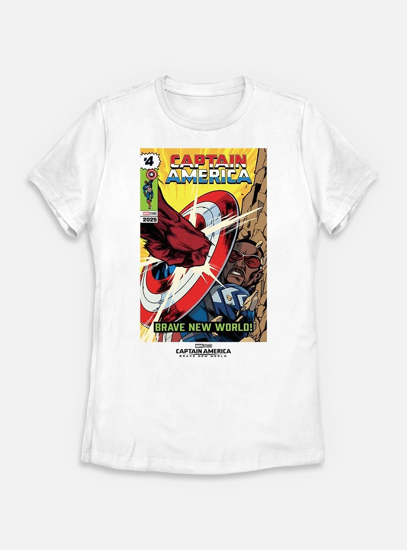 Marvel Captain America: Brave New World Comic Fight Scene Womens T-Shirt