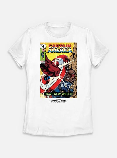 Marvel Captain America: Brave New World Comic Fight Scene Womens T-Shirt