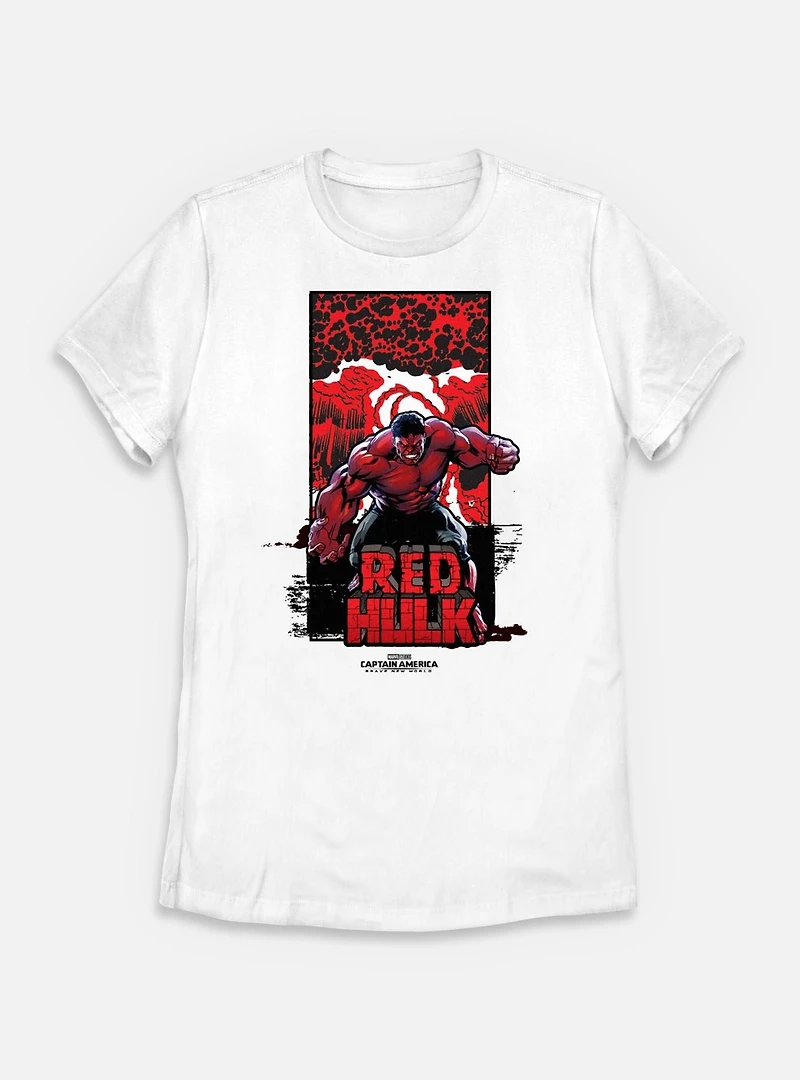 Marvel Captain America: Brave New World Red Hulk Bomb Womens T-Shirt