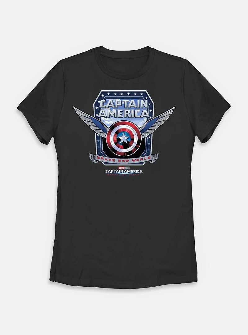 Marvel Captain America: Brave New World Shield Wings Womens T-Shirt