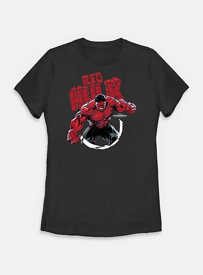 Marvel Captain America: Brave New World Red Hulk Circle Stone Womens T-Shirt