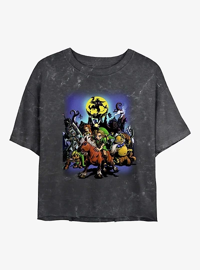 The Legend Of Zelda Moon Dance Mineral Wash Womens Crop T-Shirt