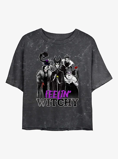 Disney Villains Villainous Witches Mineral Wash Womens Crop T-Shirt