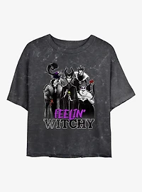 Disney Villains Villainous Witches Mineral Wash Womens Crop T-Shirt