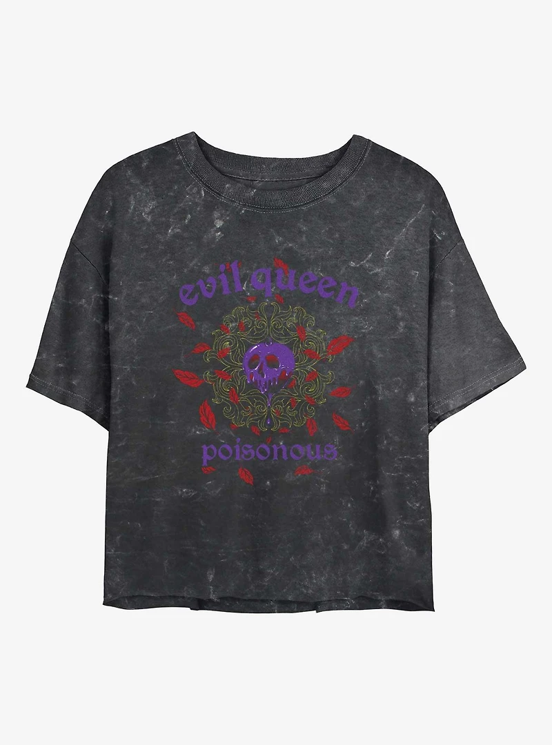 Disney Snow White And The Seven Dwarfs Poisonous Queen Mineral Wash Womens Crop T-Shirt