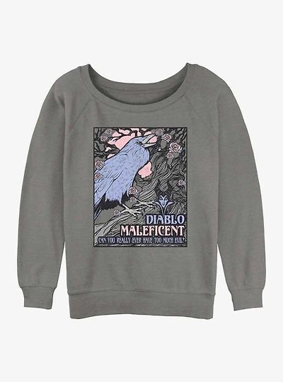 Disney Villains Too Much Evil Womens Slouchy Sweatshirt