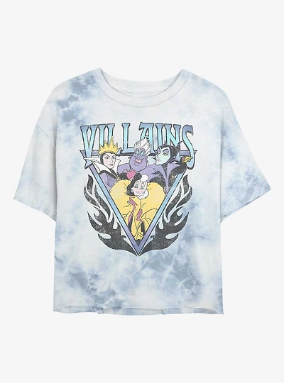 Disney Villains Trio Tie-Dye Womens Crop T-Shirt