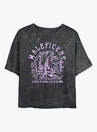 Disney Villains Maleficent Verbiage Mineral Wash Womens Crop T-Shirt