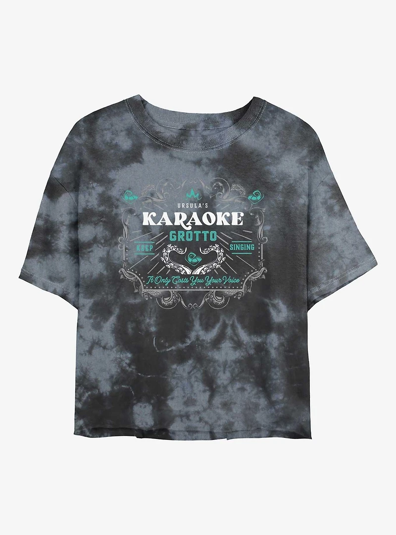 Disney Villains Ursulas Karaoke Grotto Only Costs You Your Voice Tie-Dye Womens Crop T-Shirt