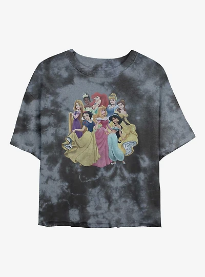 Disney Princesses Princess Club Tie-Dye Womens Crop T-Shirt