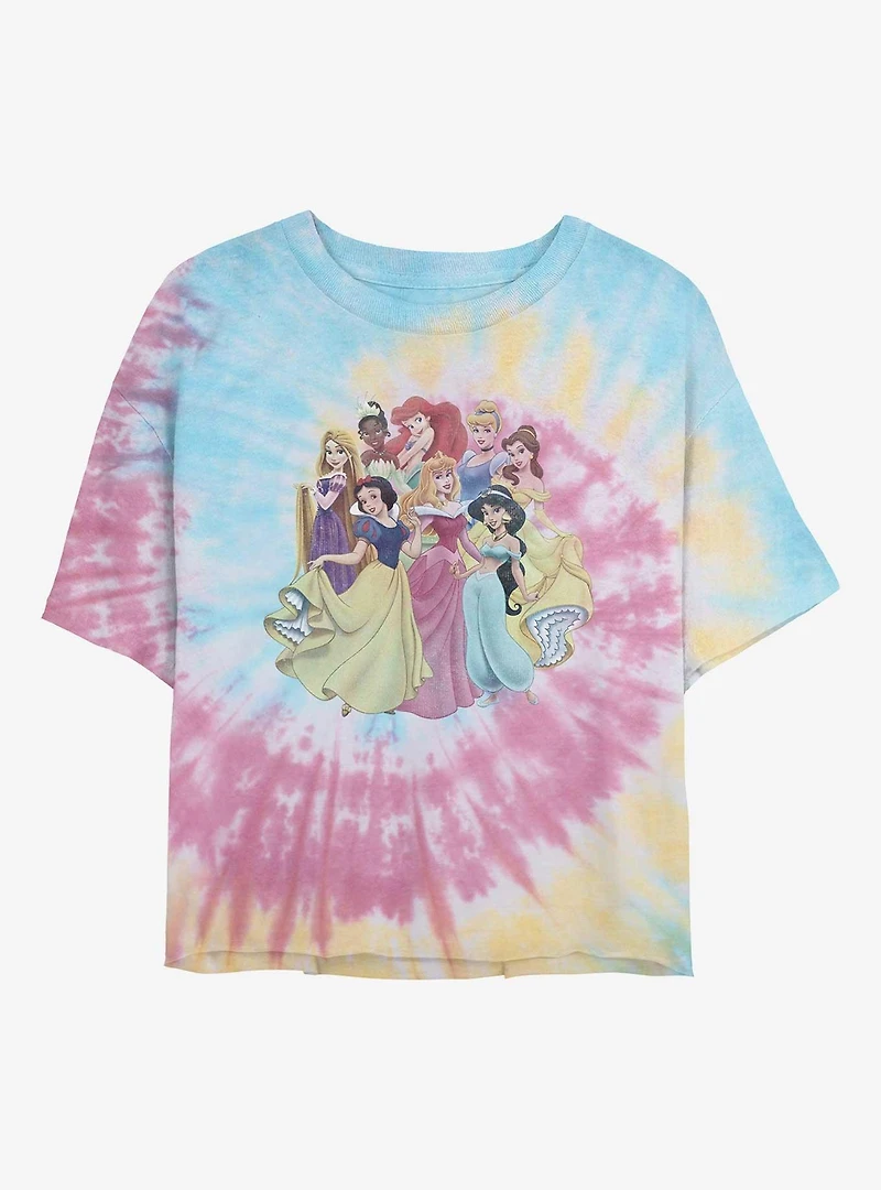 Disney Princesses Princess Club Tie-Dye Womens Crop T-Shirt