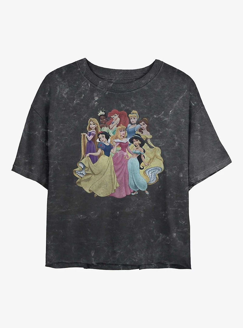 Disney Princesses Princess Club Mineral Wash Womens Crop T-Shirt
