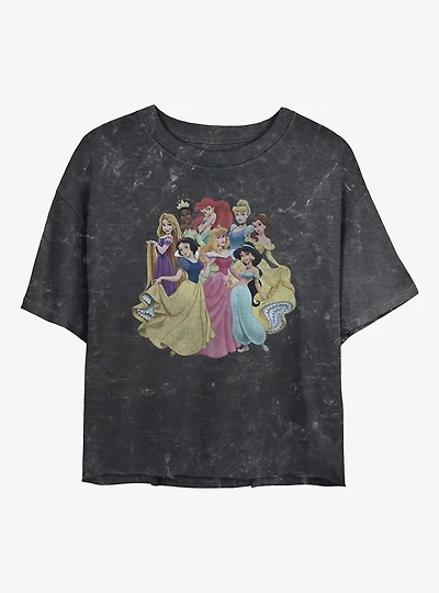 Disney Princesses Princess Club Mineral Wash Womens Crop T-Shirt