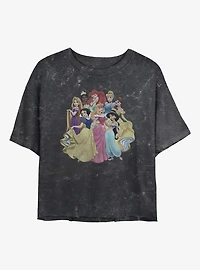 Disney Princesses Princess Club Mineral Wash Womens Crop T-Shirt