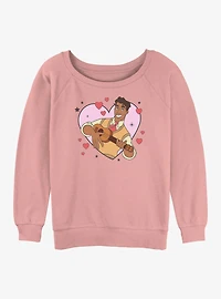 Disney The Princess And Frog Prince Naveen Heart Lockup Womens Slouchy Sweatshirt