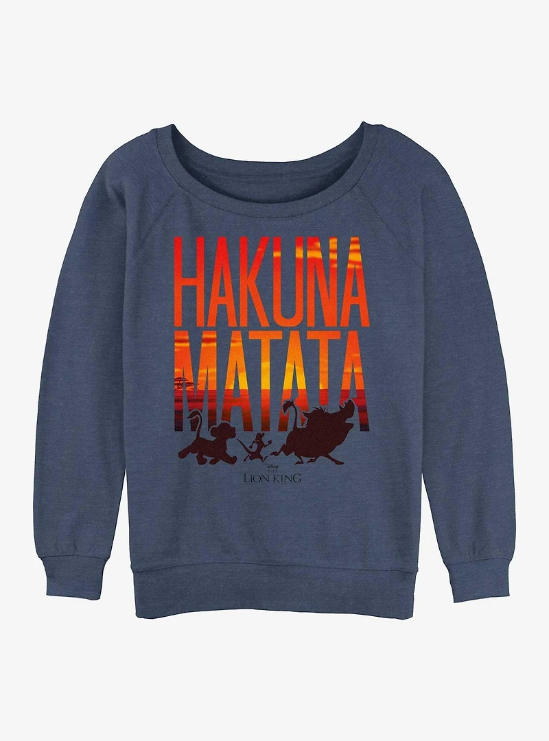 Disney The Lion King Sunset Matata Womens Slouchy Sweatshirt