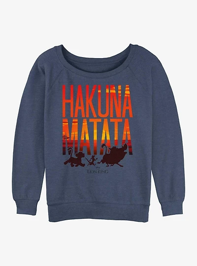 Disney The Lion King Sunset Matata Womens Slouchy Sweatshirt