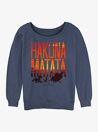 Disney The Lion King Sunset Matata Womens Slouchy Sweatshirt