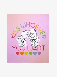 Care Bears Kiss Whoever You Want Throw Blanket
