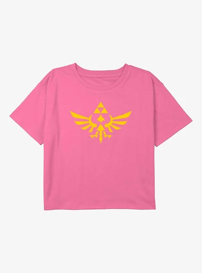 The Legend Of Zelda Classic Triforce Youth Girls Boxy T-Shirt
