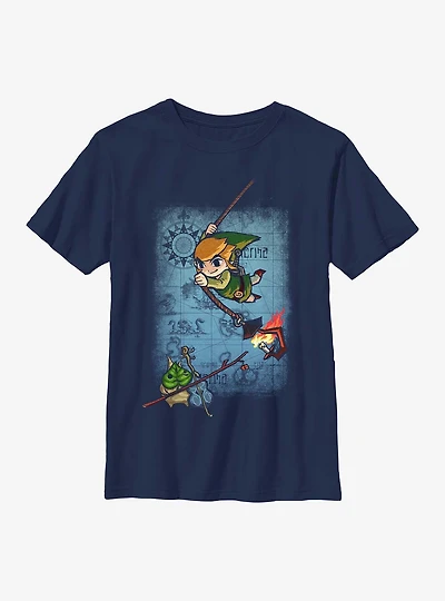 The Legend Of Zelda Map Swing Youth T-Shirt