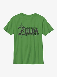 The Legend Of Zelda Breath Wild Logo Youth T-Shirt