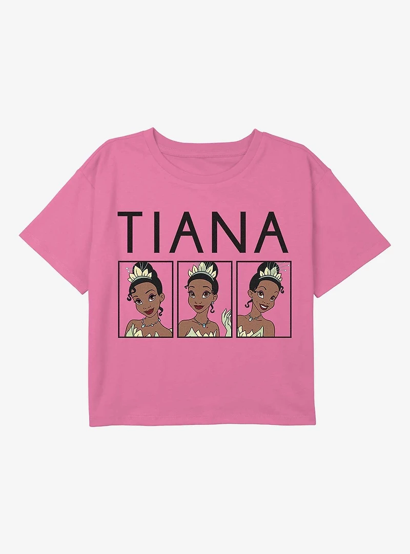 Disney The Princess And Frog Tiana Mood Boxes Youth Girls Boxy T-Shirt