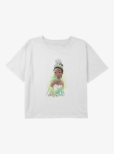Disney The Princess And Frog Tiana Sketch Youth Girls Boxy T-Shirt