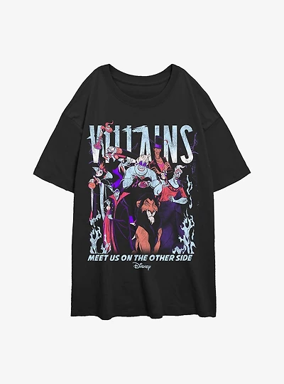 Disney Villains Meet Us On The Other Side Womens Oversized T-Shirt