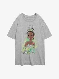 Disney The Princess And Frog Tiana Sketch Womens Oversized T-Shirt