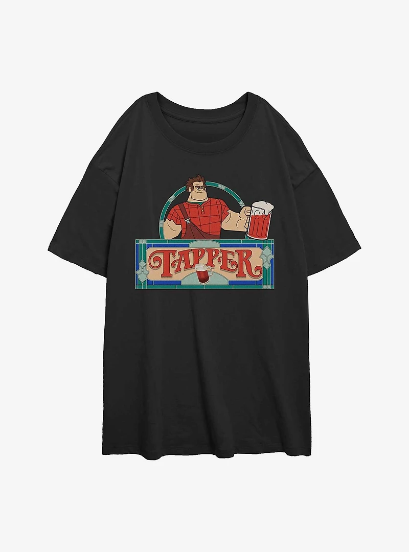 Disney Wreck It Ralph Tapper Womens Oversized T-Shirt