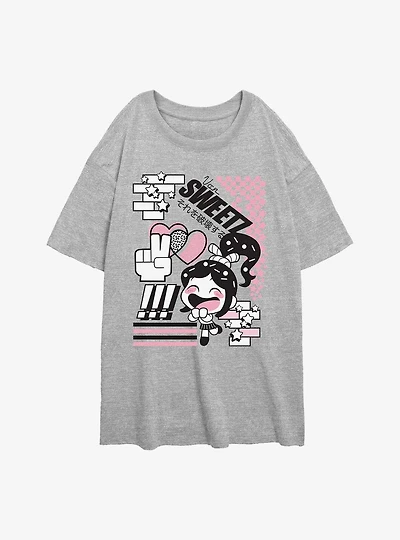 Disney Wreck It Ralph Vanellope Blocks Womens Oversized T-Shirt