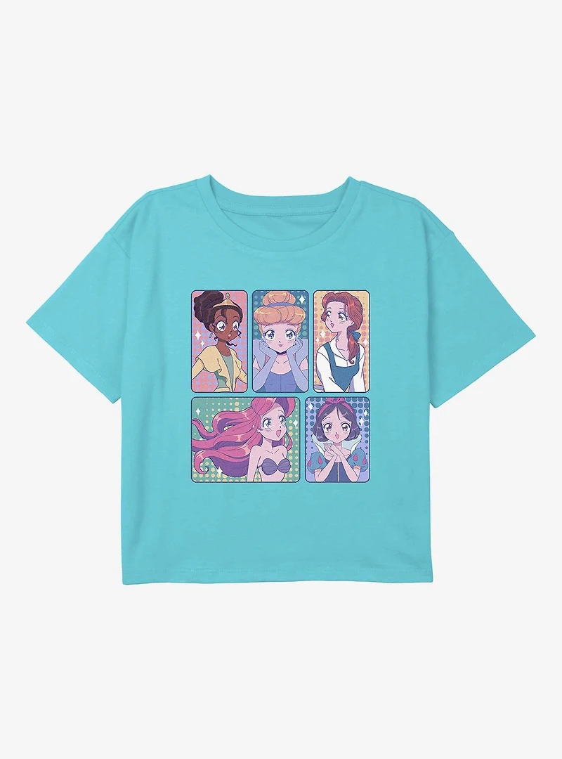 Disney Princesses Anime Youth Girls Boxy T-Shirt