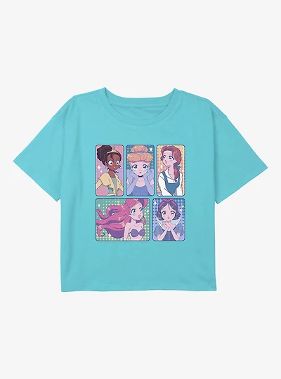 Disney Princesses Anime Youth Girls Boxy T-Shirt