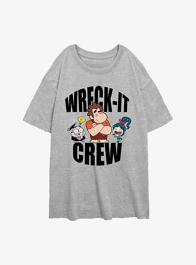 Disney Wreck It Ralph Wreck-It Crew Womens Oversized T-Shirt