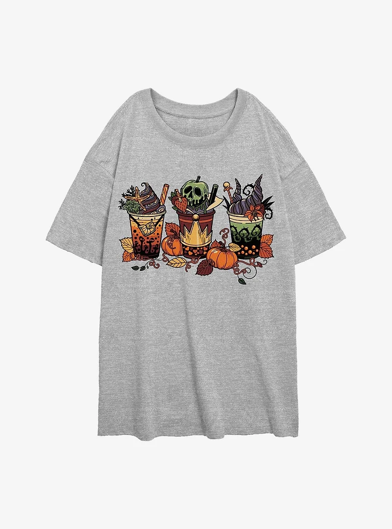 Disney Villains Villain Fall Drinks Womens Oversized T-Shirt