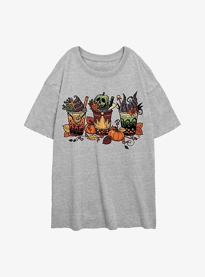 Disney Villains Villain Fall Drinks Womens Oversized T-Shirt