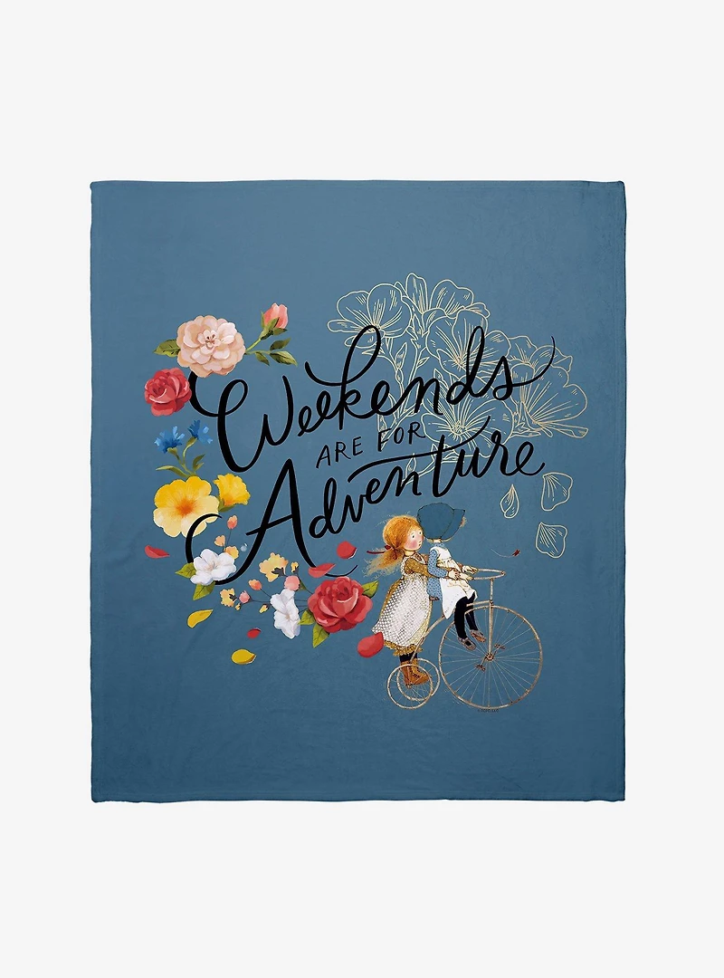 Holly Hobbie Weekends Are For Adventure Throw Blanket