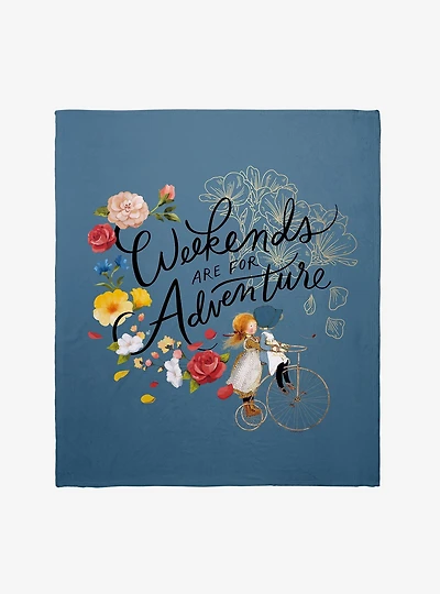 Holly Hobbie Weekends Are For Adventure Throw Blanket