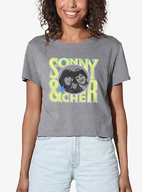 Sony and Cher Retro Circle Logo Women's Crop Top T-Shirt