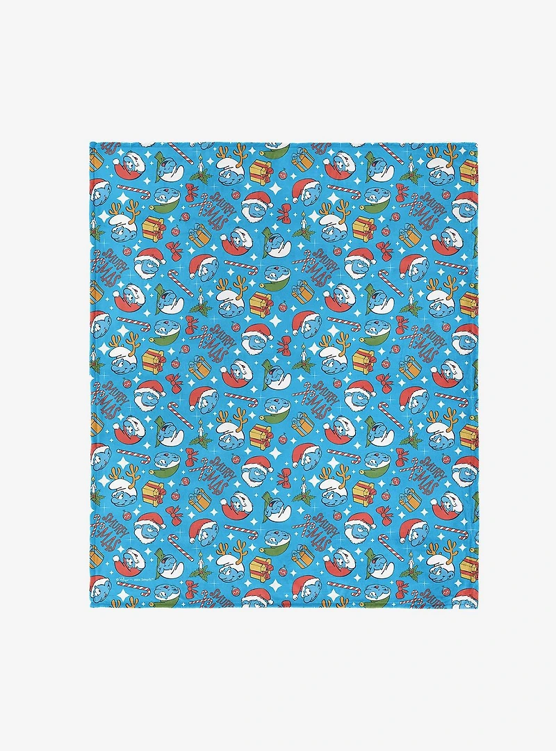The Smurfs Smurfy Christmas 50x60" Silk Touch Throw Blanket