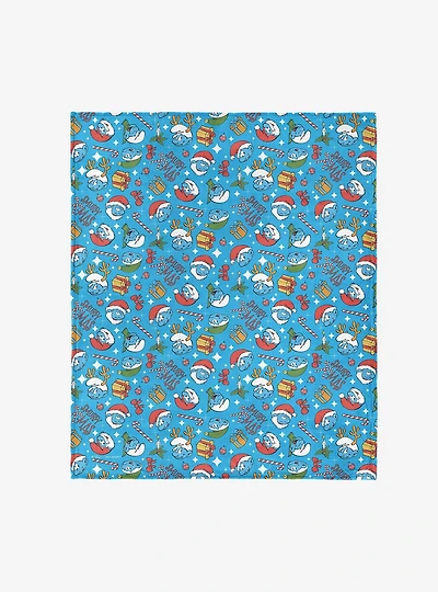 The Smurfs Smurfy Christmas 50x60" Silk Touch Throw Blanket