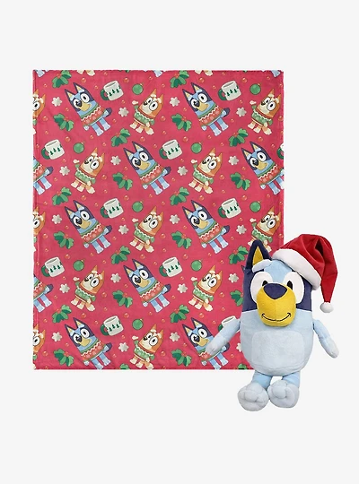 Bluey Festive Sweaters Hugger Pillow & Throw Blanket Set