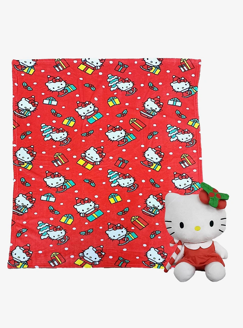 Hello Kitty Gifty Kitty Hugger Pillow & Throw Blanket Set